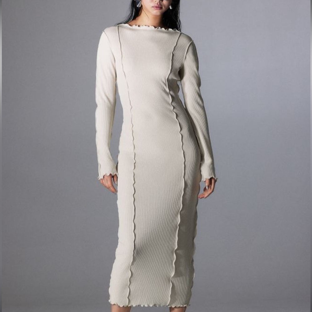 H&M brand new with tags Overlock-detail Rib-knit Dress, SOLD OUT ONLINE